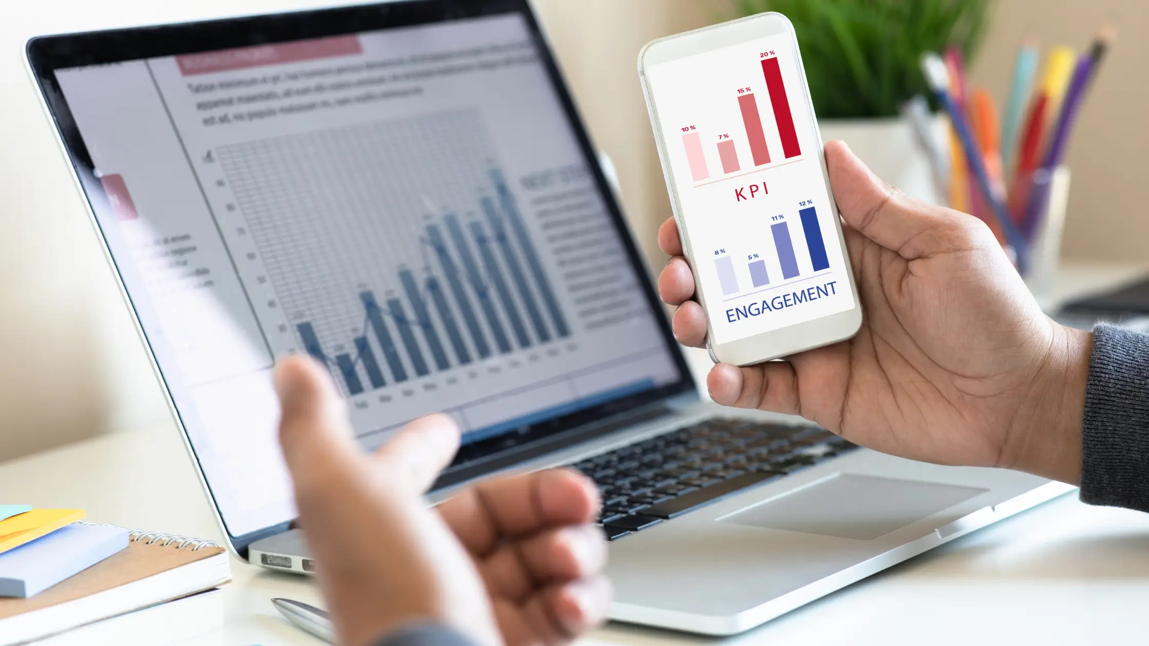 Marketing team reviewing Google Ads campaign performance data to identify and fix mistakes