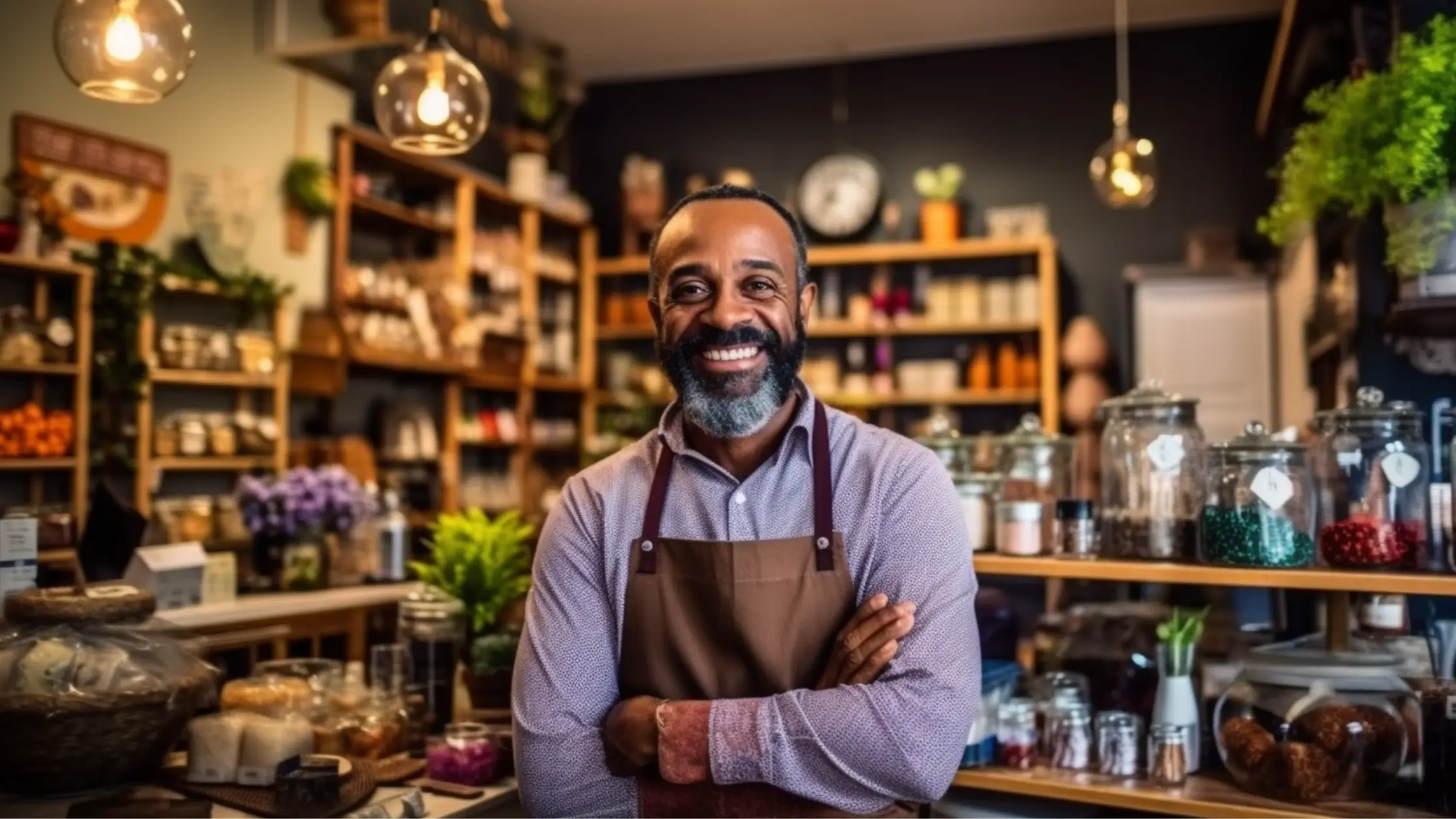 Local business owner using digital marketing to attract nearby customers in 2025